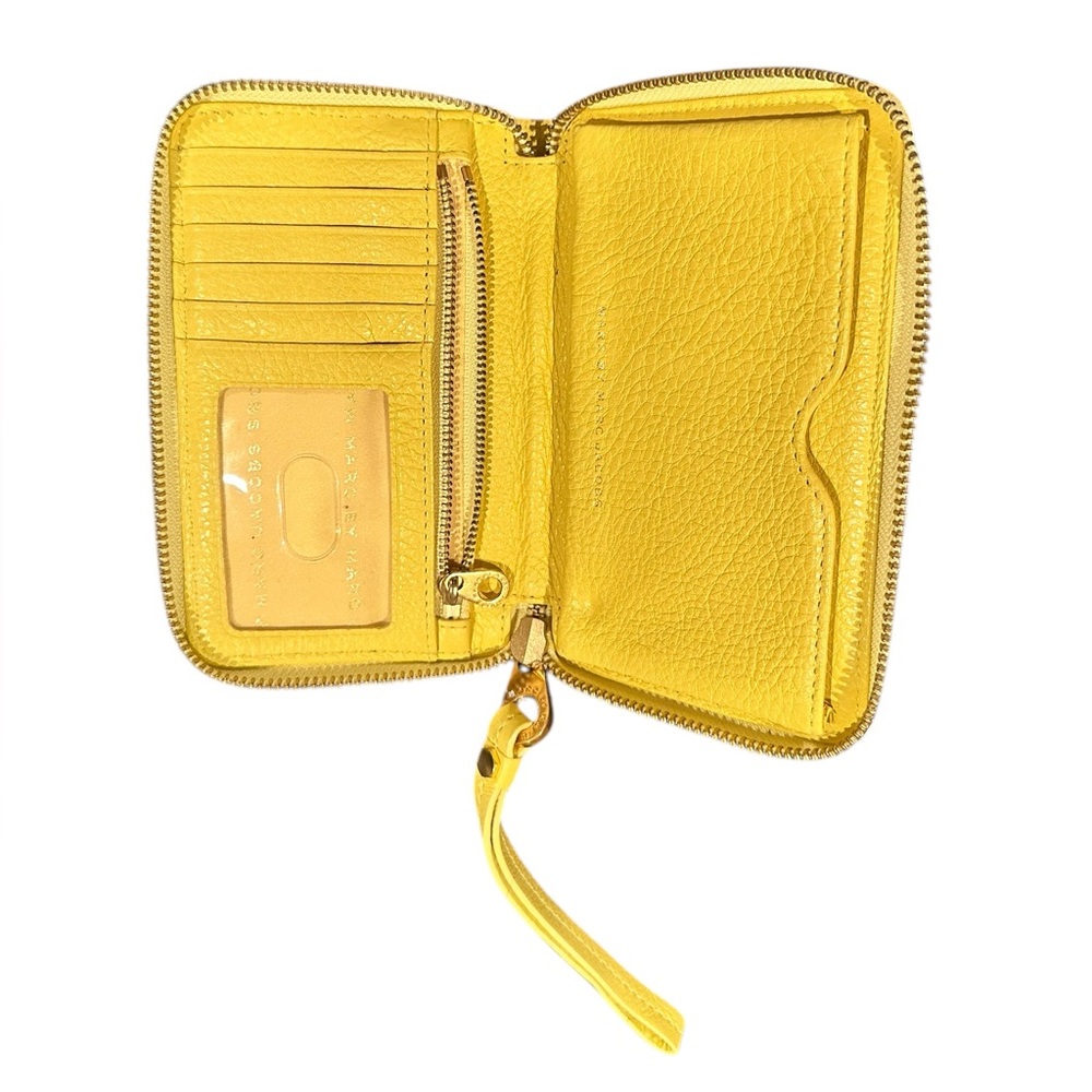 Marc Jacobs Standard Supply Yellow Pebble Leather Wristlet Wallet View 3